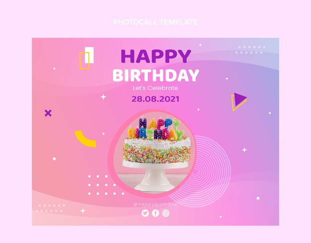 gradient colorful birthday photocall