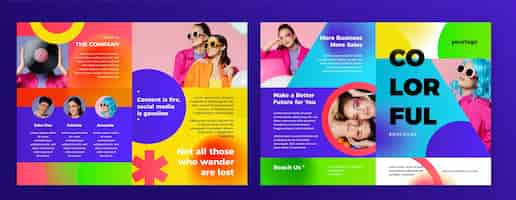 Free vector gradient  colorful brochure template design