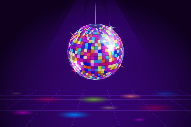 Gradient colorful disco ball