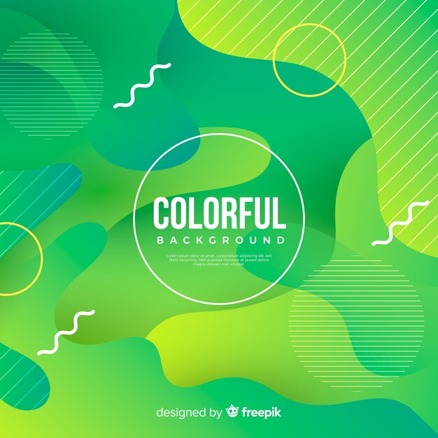 Gradient colorful fluid shapes background