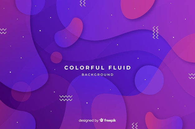 Gradient colorful fluid shapes background