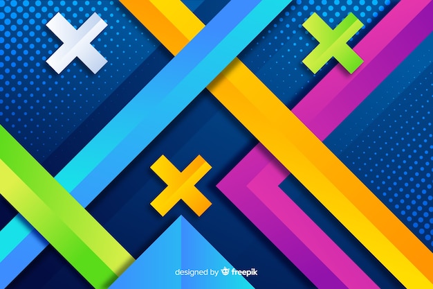 Gradient colorful geometric models background