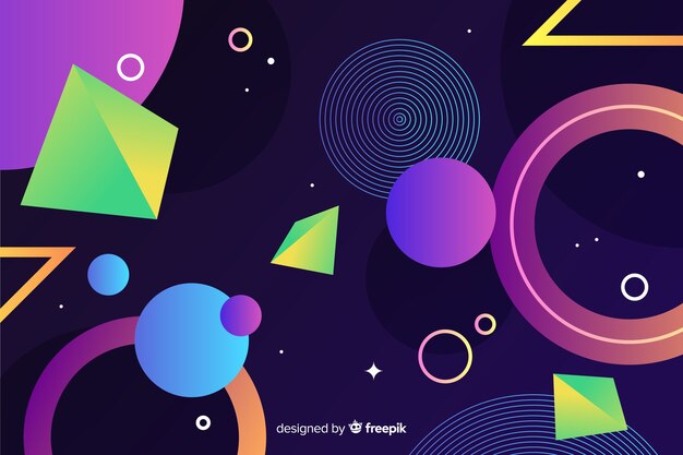 Gradient colorful geometric shapes background