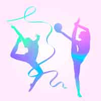 Free vector gradient colorful gymnastics silhouette