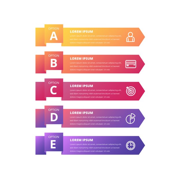 Gradient colorful infographic banner template