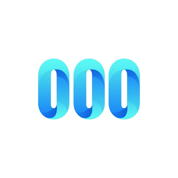 gradient colorful initial number 000