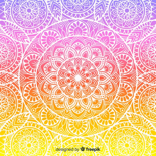Gradient colorful mandala background