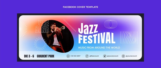 グラデーションカラフル音楽祭Facebookカバー