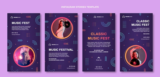 Градиент красочный музыкальный фестиваль ig stories