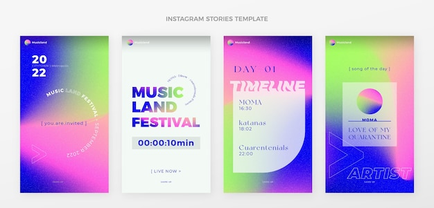 Gradient colorful music festival ig stories