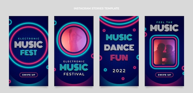 Gradient colorful music festival ig stories