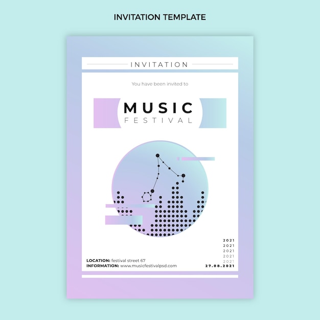 Free vector gradient colorful music festival invitation