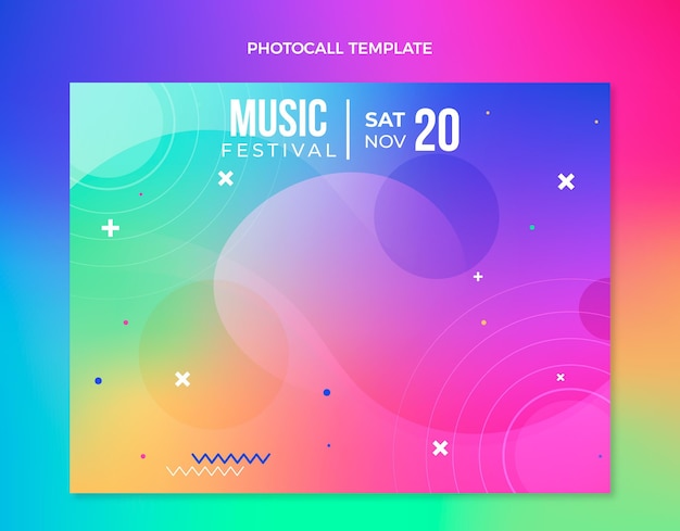 Free vector gradient colorful music festival photocall