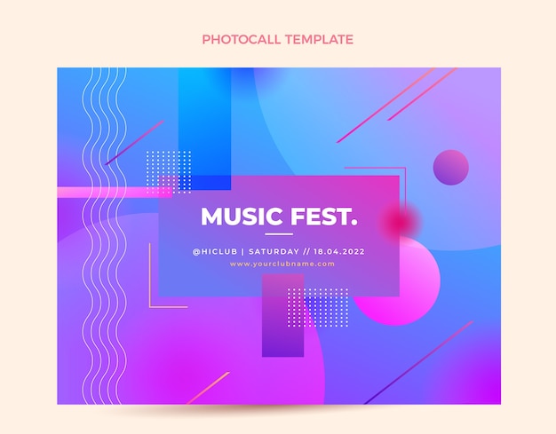 Free vector gradient colorful music festival photocall