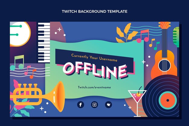 gradient colorful music festival twitch background