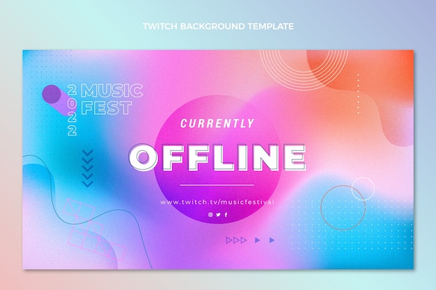 Free vector gradient colorful music festival twitch background