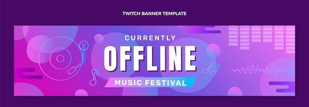 Gradient colorful music festival twitch banner