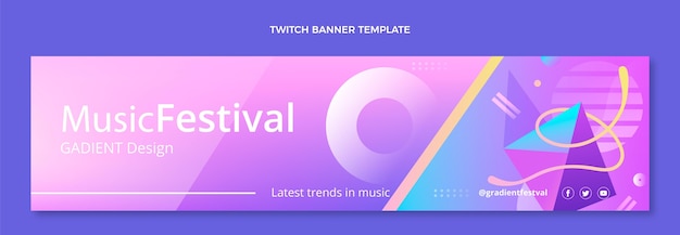 Gradient colorful music festival twitch banner