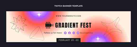 Free vector gradient colorful music festival twitch banner