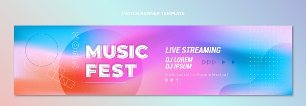 Free vector gradient colorful music festival twitch banner