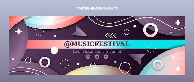 Gradient colorful music festival twitter header