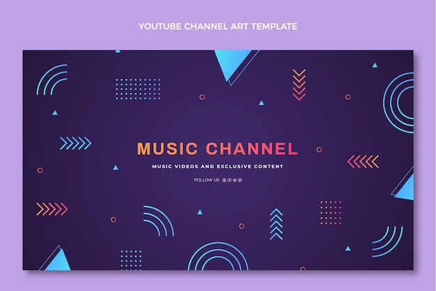 Gradient colorful music festival youtube channel art