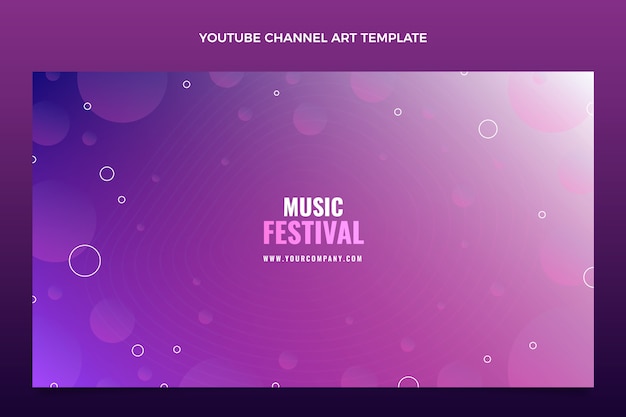 Free vector gradient colorful music festival youtube channel art