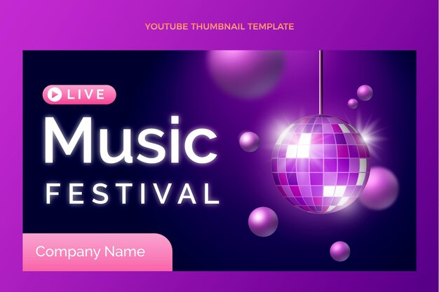 Gradient colorful music festival youtube thumbnail