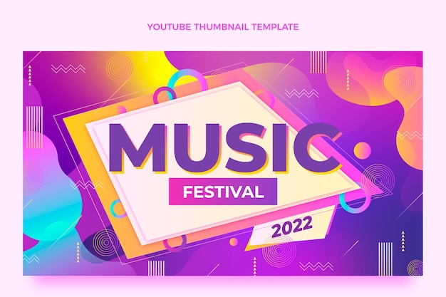 Miniatura di youtube del festival musicale colorato sfumato