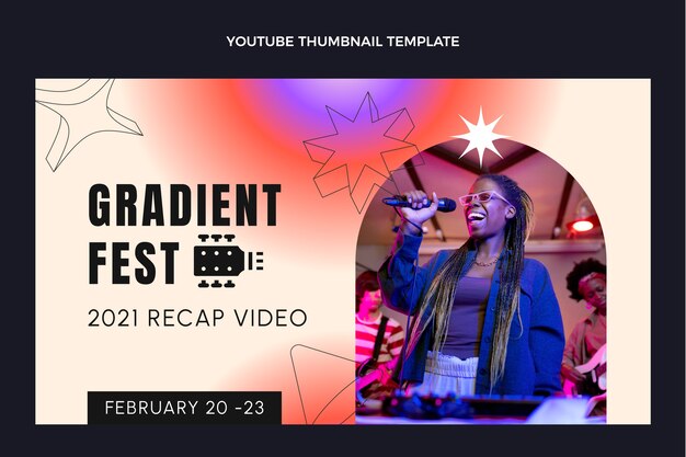 Gradient colorful music festival youtube thumbnail