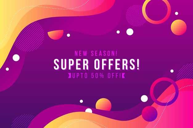 Gradient colorful sale background theme