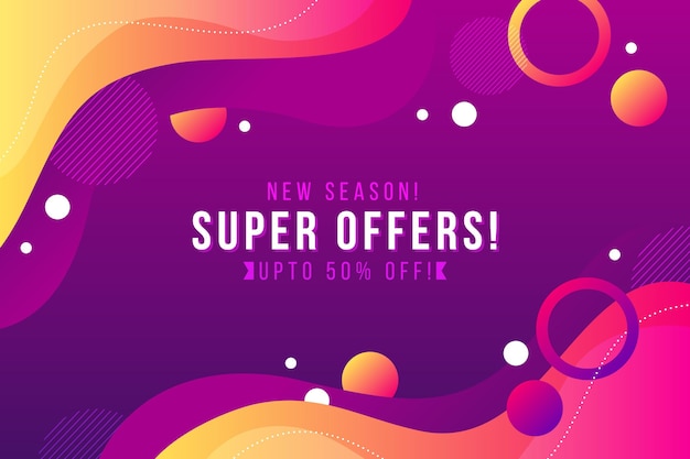 Gradient colorful sale background theme