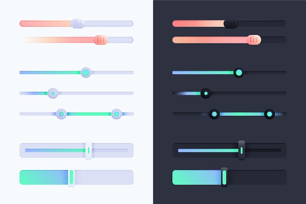 Gradient colorful sliders collection