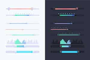 Free vector gradient colorful sliders collection