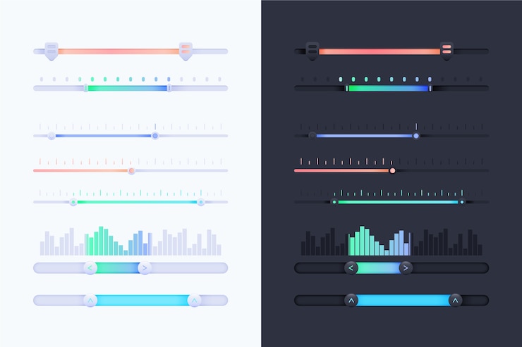 Free Vector gradient colorful sliders collection