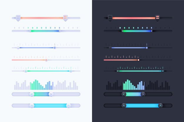 Gradient colorful sliders collection