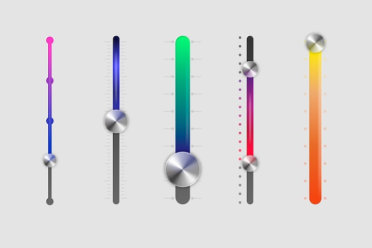 Free Vector gradient colorful sliders collection