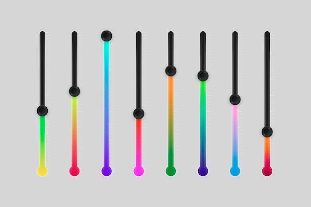 Бесплатное векторное изображение Коллекция градиентных красочных слайдеров