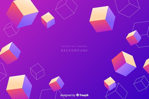 Free vector gradient colorful tridimensional shapes background