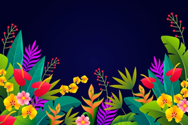 Gradient colorful tropical background