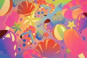 Бесплатное векторное изображение Градиент красочный тропический фон
