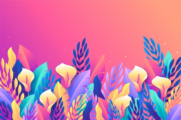 Free vector gradient colorful tropical background