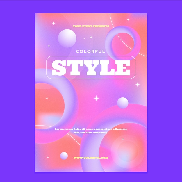 Gradient colorful vertical poster template