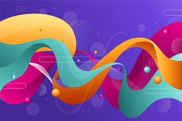 Gradient colorful wavy background