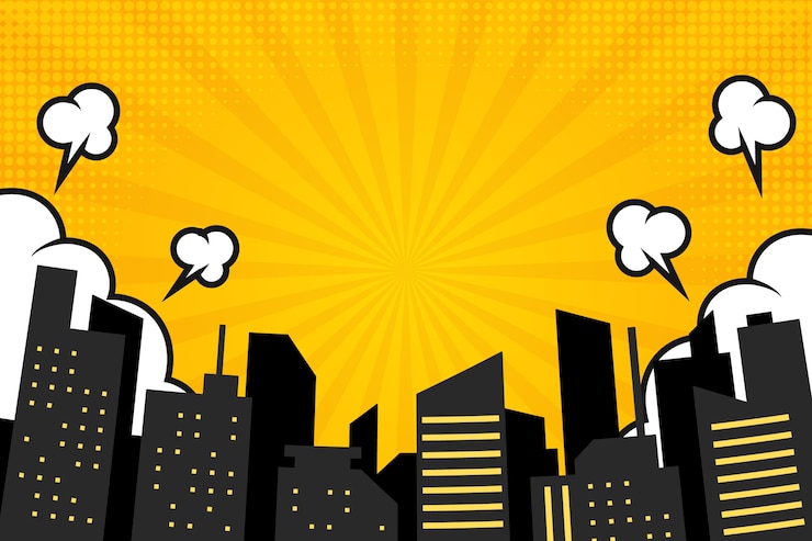 Free Vector gradient comic book city background
