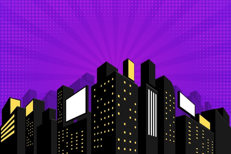 Free Vector gradient comic book city background
