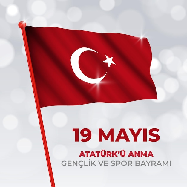 Gradient commemoration of ataturk, youth and sports day illustration