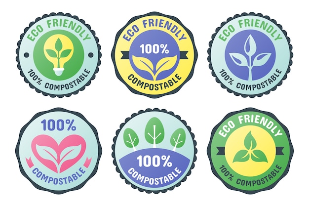 Gradient  compostable labels set