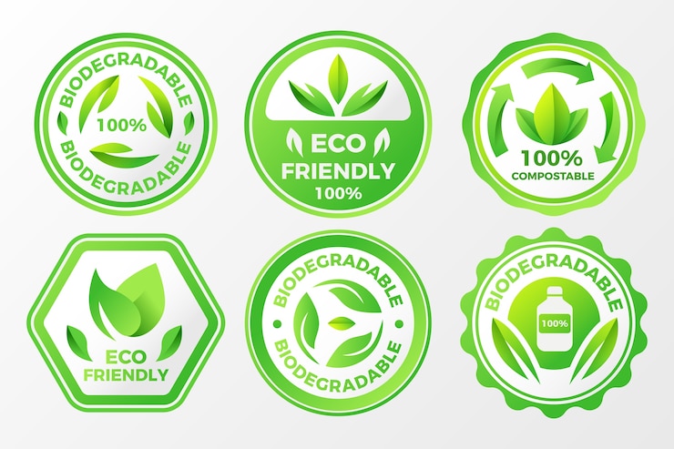 Free Vector gradient compostable labels and stamps