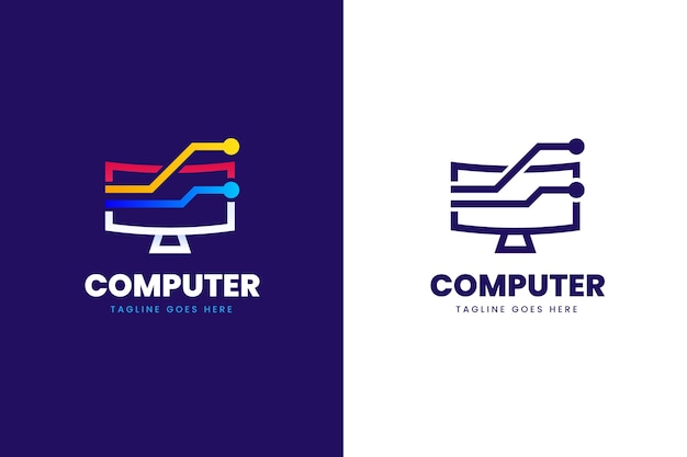 Gradient computer logo template
